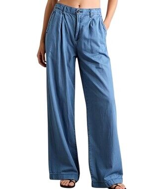 OLD NAVY Women's Drapey Draw String Wide Leg Jeans Blue Sz 10